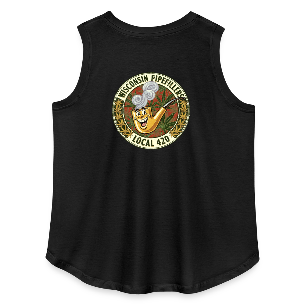 WISCONSIN PIPEFILLERS LOCL 420 F/B DESIGN Women's Curvy Relaxed Tank Top - black