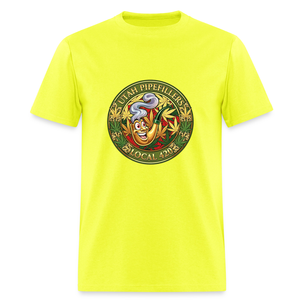 UTAH PIPEFILLERS LOCAL 420 F/B DESIGN Men's T-Shirt - safety green