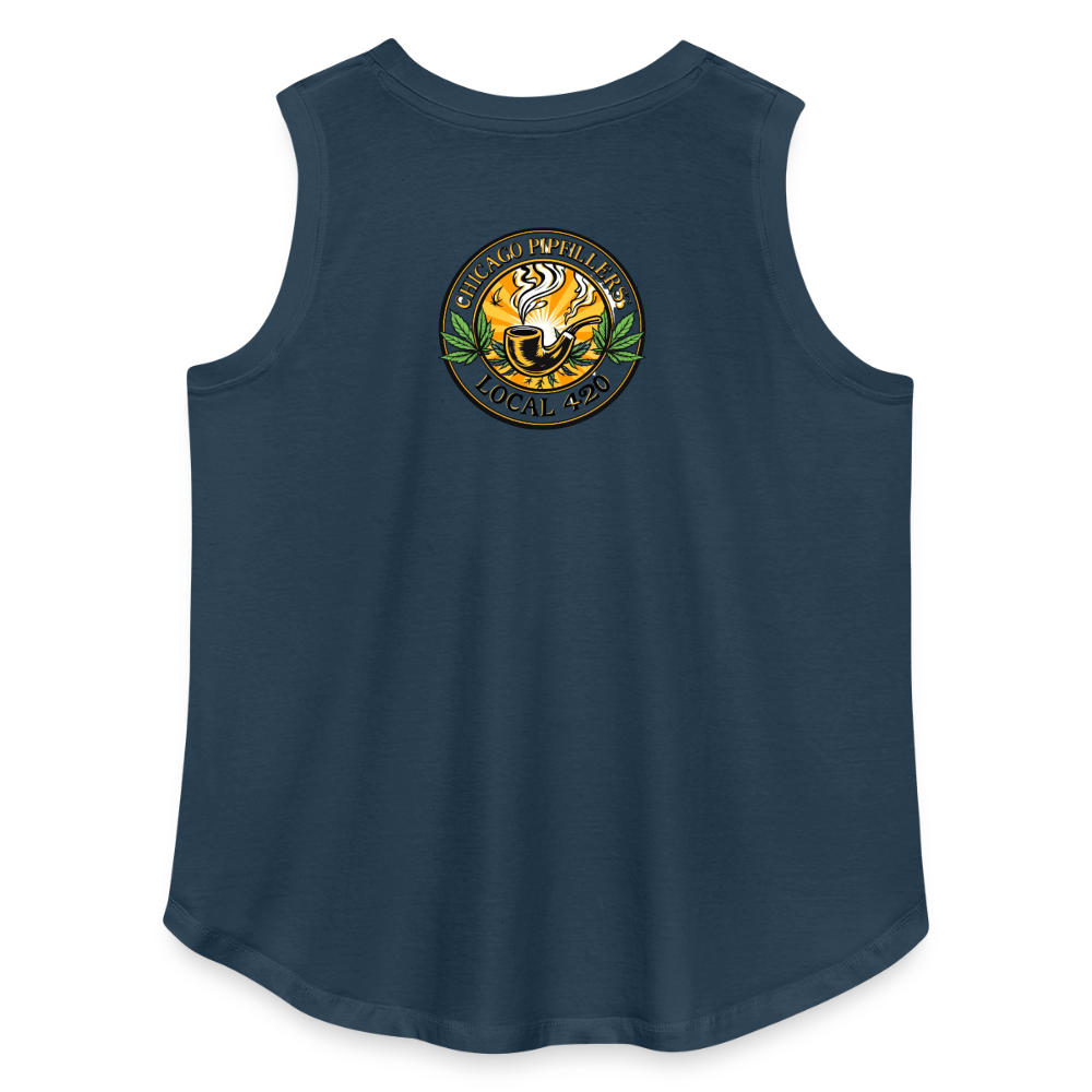 CHICAGO PIPEFILLERS LOCAL 420 F/B DESIGN Women's Curvy Relaxed Tank Top - denim