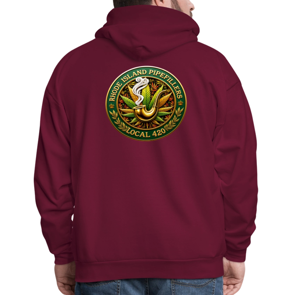 RHODE ISLAND PIPEFILLERS LOCAL 420 F/B DESIGNS Men's Hoodie - burgundy