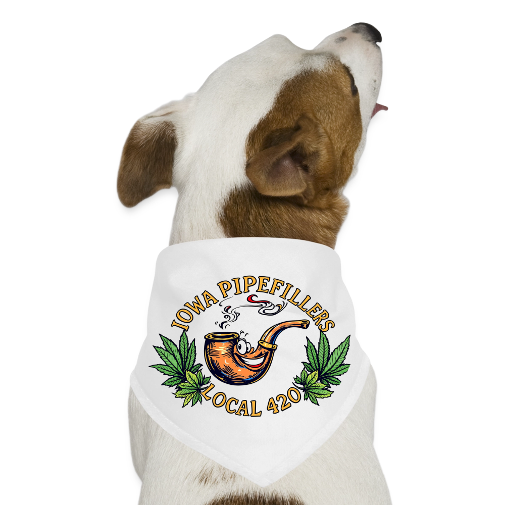 IOWA PIPEFILLERS LOCAL 420 Dog Bandana - white