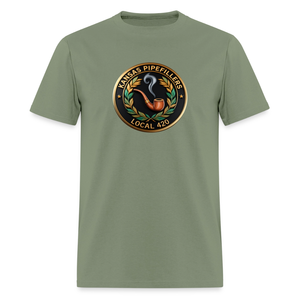 KANSAS PIPEFILLERS LOCAL 420 Men's T-Shirt - military green