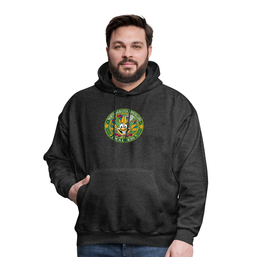 NORTH DAKOTA PIPEFILLERS LOCAL 420 F/B 2 DESIGNS Men's Hoodie - charcoal grey