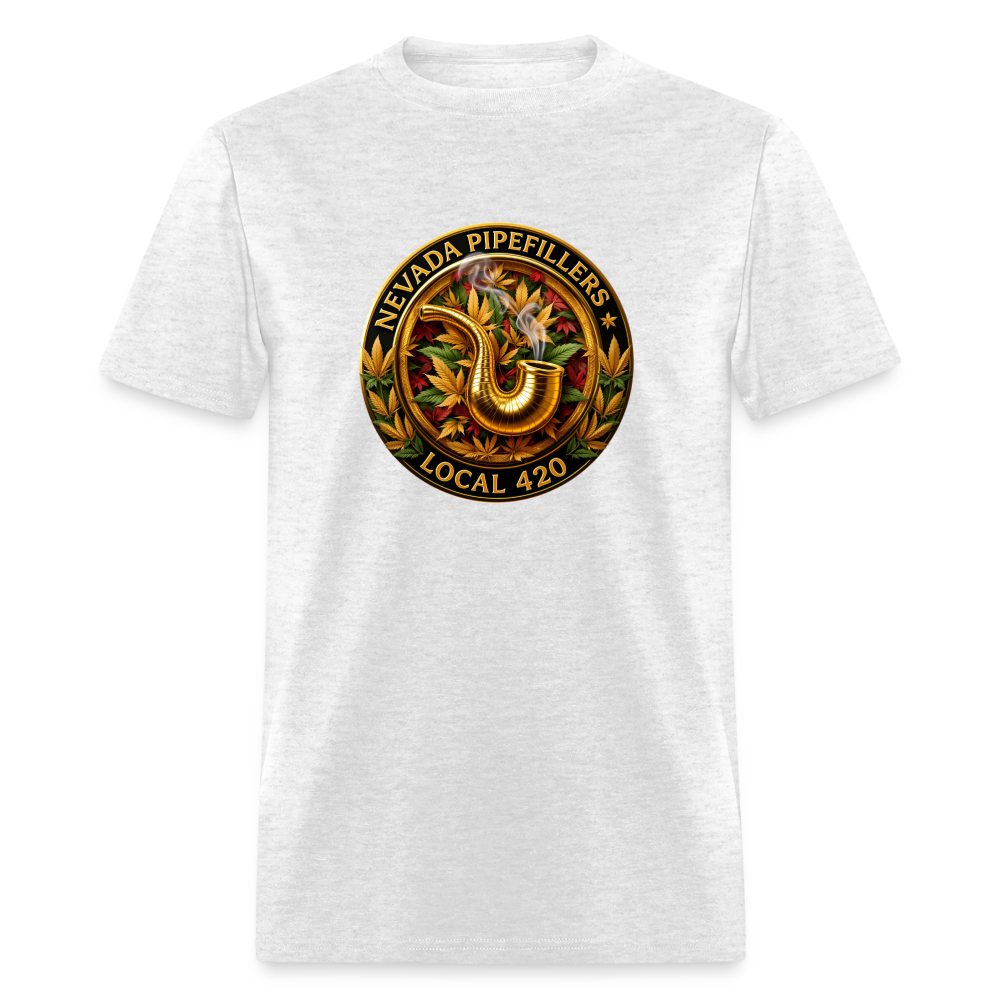 NEVADA PIPEFILLERS LOCAL 420 F/B DESIGN Men's T-Shirt - light heather gray