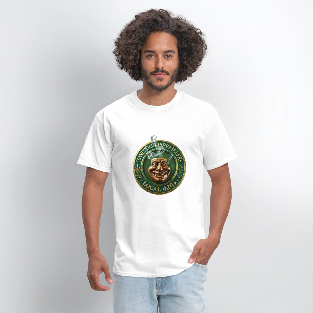 CONNECTICUT PIPEFILLERS LOCAL 420 DESIGN Men's T-Shirt - white