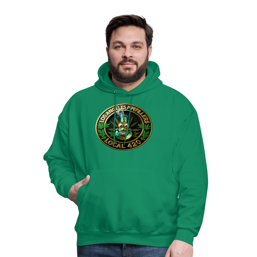 LOS ANGLES PIPEFILLERS LOCAL 420 2 EMBLEM Men's Hoodie - kelly green
