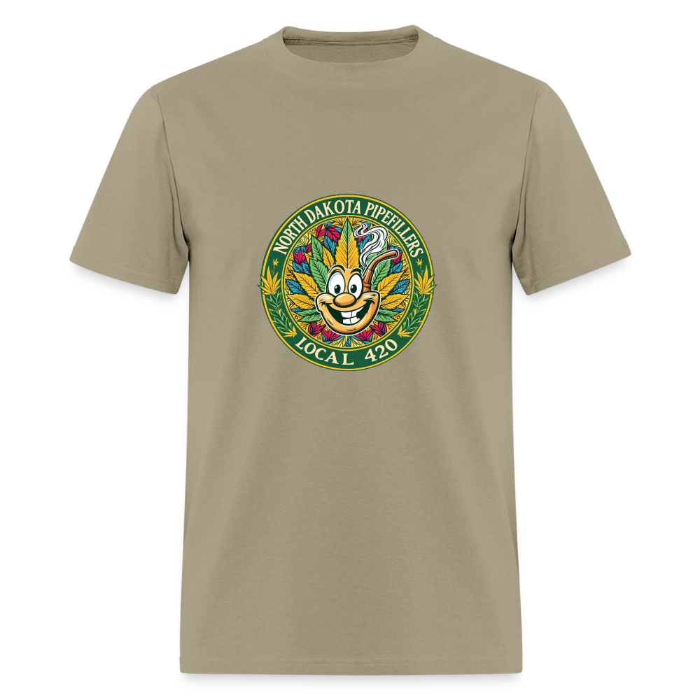 NORTH DAKOTA PIPEFILLERS LOCAL 420 Men's T-Shirt - khaki