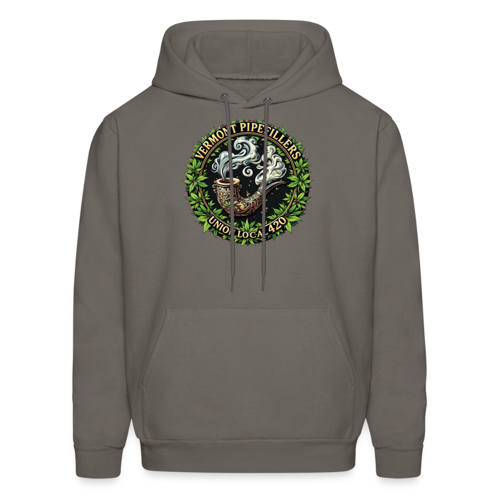 VERMONT PIPEFILLERS LOCAL 420 2 EMBLEM Men's Hoodie - asphalt gray