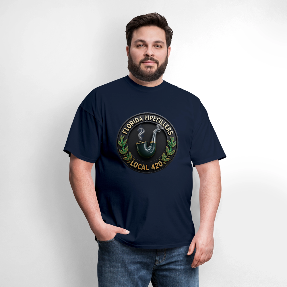 FLORIDA PIPEFILLERS LOCAL 420 F/B DESIGN Men's T-Shirt - navy