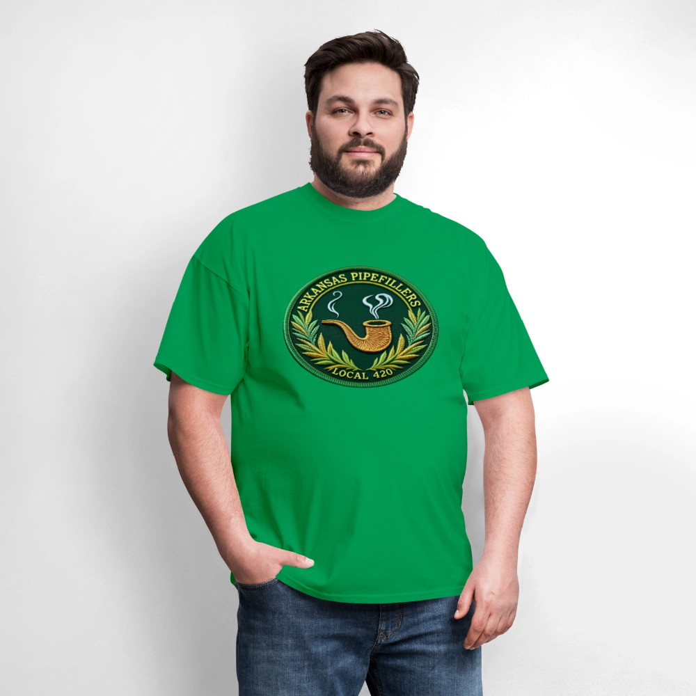 ARKANSAS PIPEFILLERS LOCAL 420 Men's T-Shirt - bright green