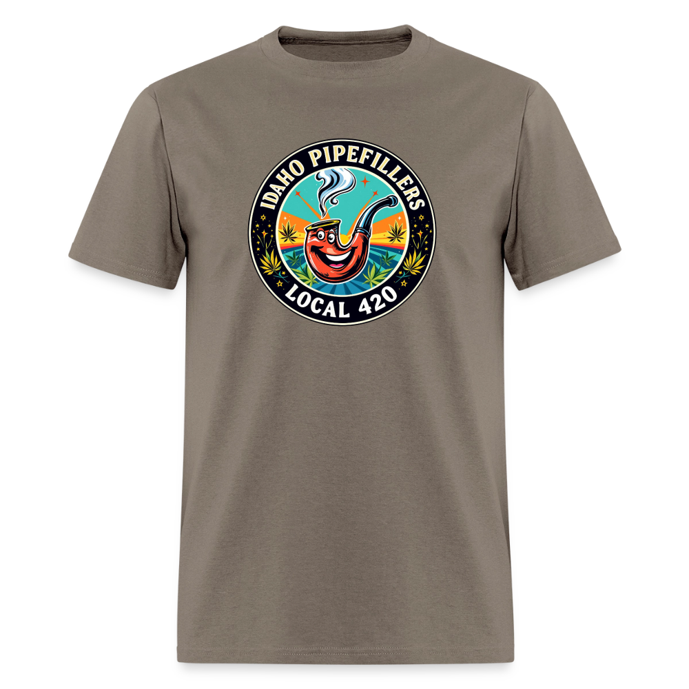 IDAHO PIPEFILLERS LOCAL 420 F/B DESIGN Men's T-Shirt - safari