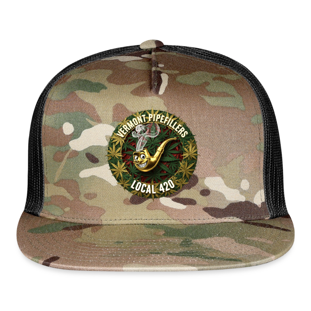 VERMONT PIPEFILLERS LOCAL 420 CAMO Trucker Hat - MultiCam\black
