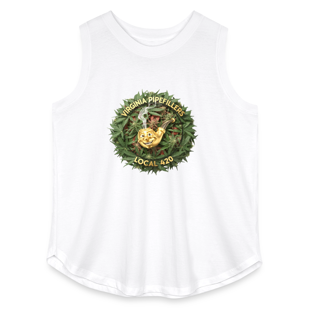 VIRGINIA PIPEFILLERS LOCAL 420 F/B DESIGN Women's Curvy Relaxed Tank Top - white