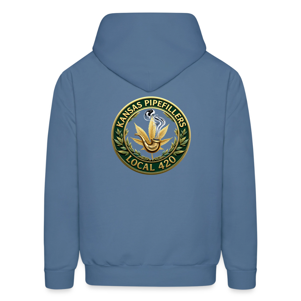 KANSAS PIPEFILLERS LOCAL 420 F/B DESIGNS Men's Hoodie - denim blue