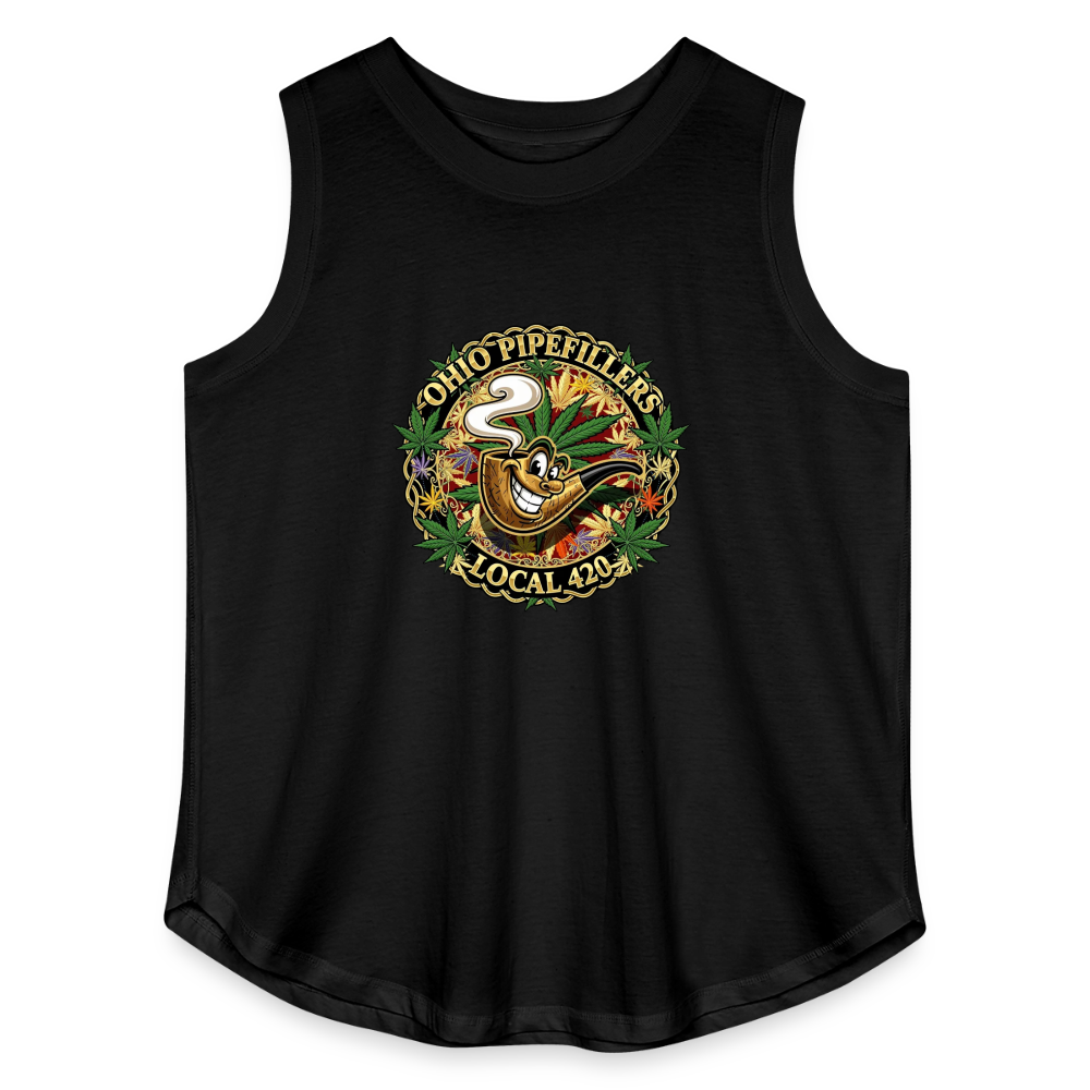 OHIO PIPEFILLERS LOCAL 420 Women's Curvy Relaxed Tank Top - black