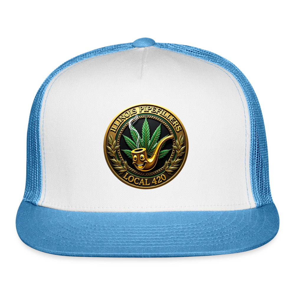 ILLINOIS PIPEFILLERS LOCAL 420 Trucker Hat - white/blue