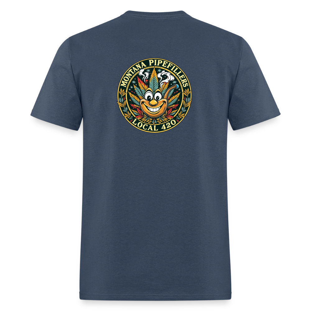 MONTANA PIPEFILLERS LOCAL 420 F/B DESIGN Men's T-Shirt -  blue dusk