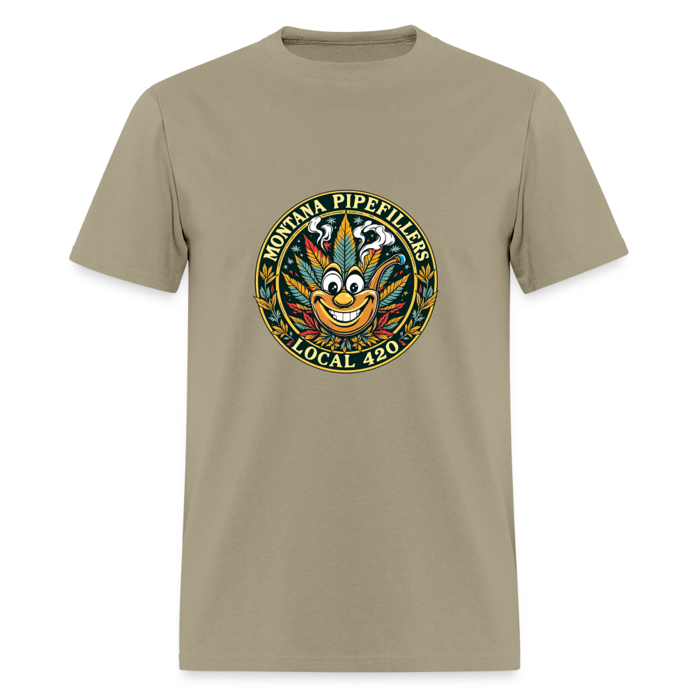 MONTANA PIPEFILLERS LOCAL 420 F/B DESIGN Men's T-Shirt - khaki