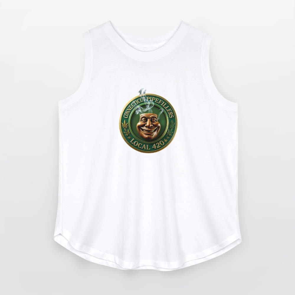 CONNECTICUT PIPEFILLERS LOCAL 420 F/B DESIGN Women's Curvy Relaxed Tank Top - white