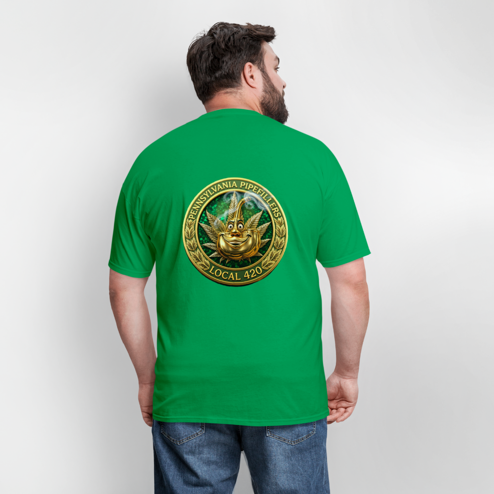 PENNSYLVANIA PIPEFILLERS LOCAL 420 F/B DESIGNS Men's T-Shirt - bright green