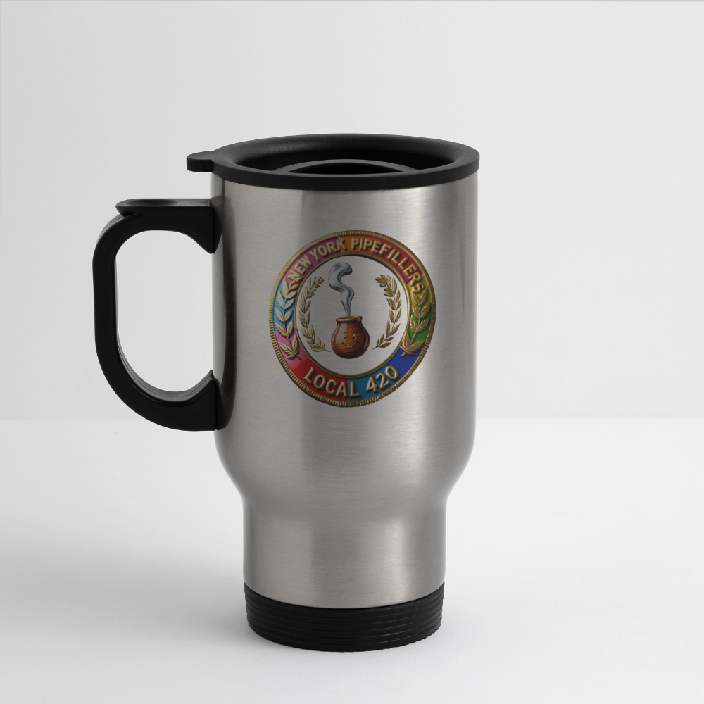 NEW YORK PIPEFILLERS LOCAL 420 14oz Stainless Steel Travel Mug - silver