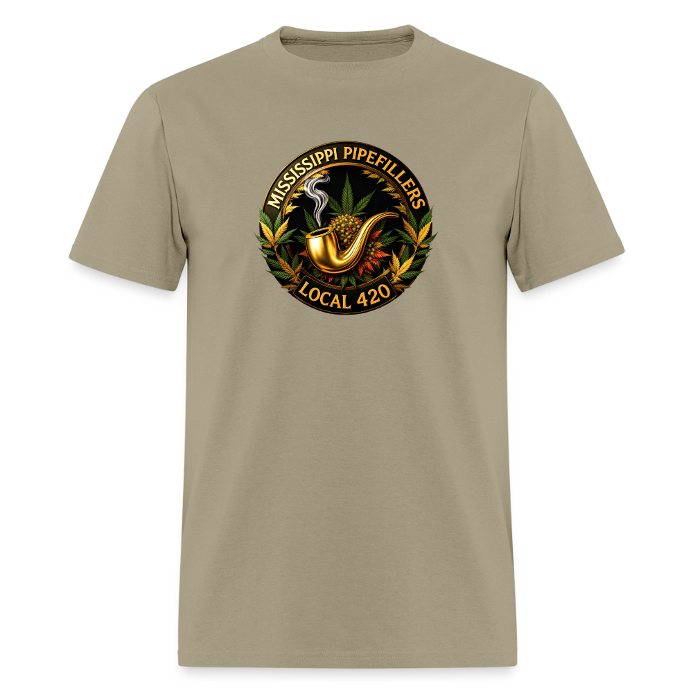 MISSISSIPPI PIPEFILLERS LOCAL 420 Men's T-Shirt - khaki