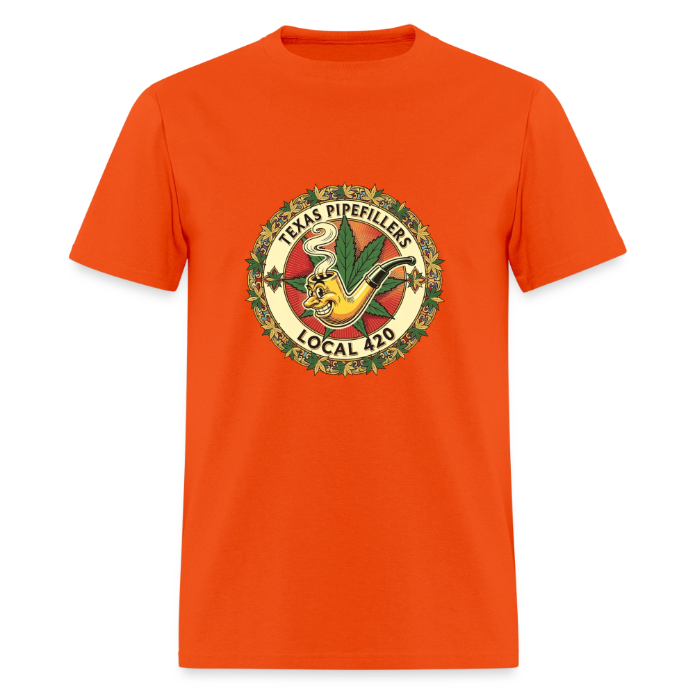 TEXAS PIPEFILLERS LOCAL 420  Men's T-Shirt - orange