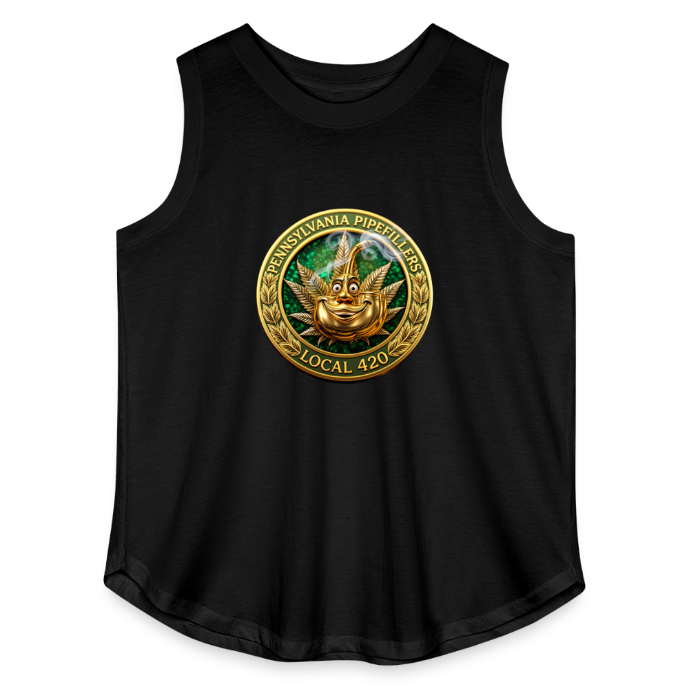 PENNSYLVANIA  PIPEFILLERS LOCAL 420 Women's Curvy Relaxed Tank Top - black