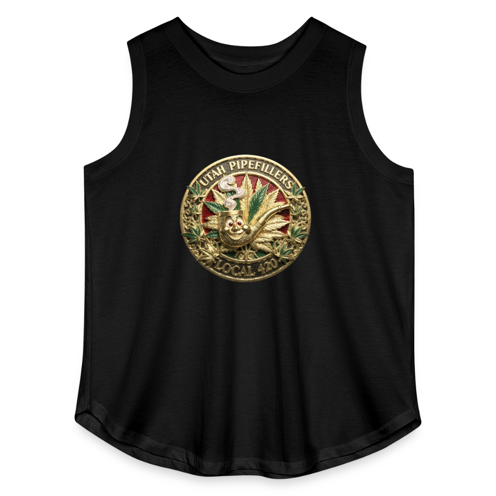 UTAH PIPEFILLERS LOCAL 420 Women's Curvy Relaxed Tank Top - black