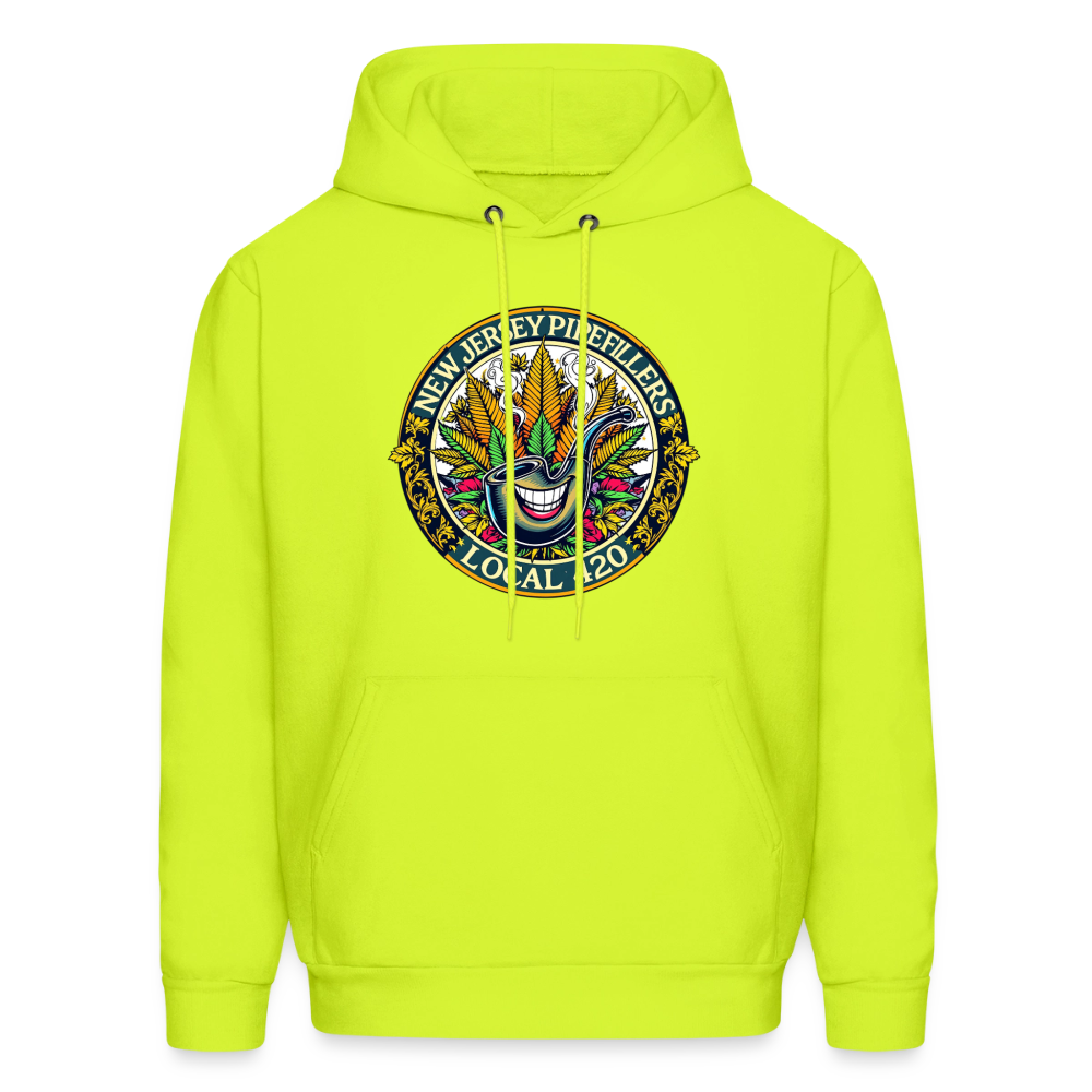 NEW JERSEY PIPEFILLERS LOCAL 420 Men's Hoodie - safety green