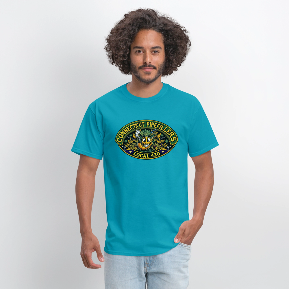 CONNECTICUT PIPEFILLERD LOCAL 420Men's T-Shirt - turquoise