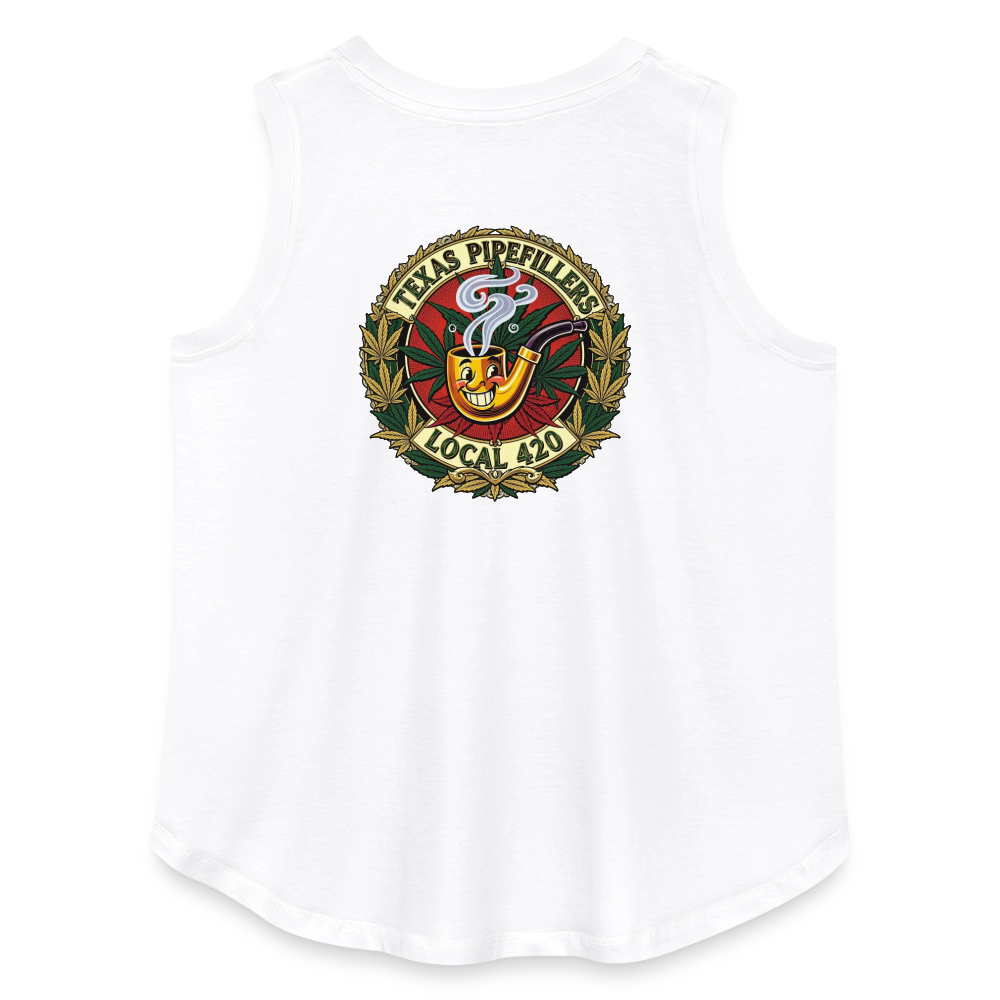 TEXAS PIPEFILLERS LOCAL 420 F.B DESIGN Women's Curvy Relaxed Tank Top - white