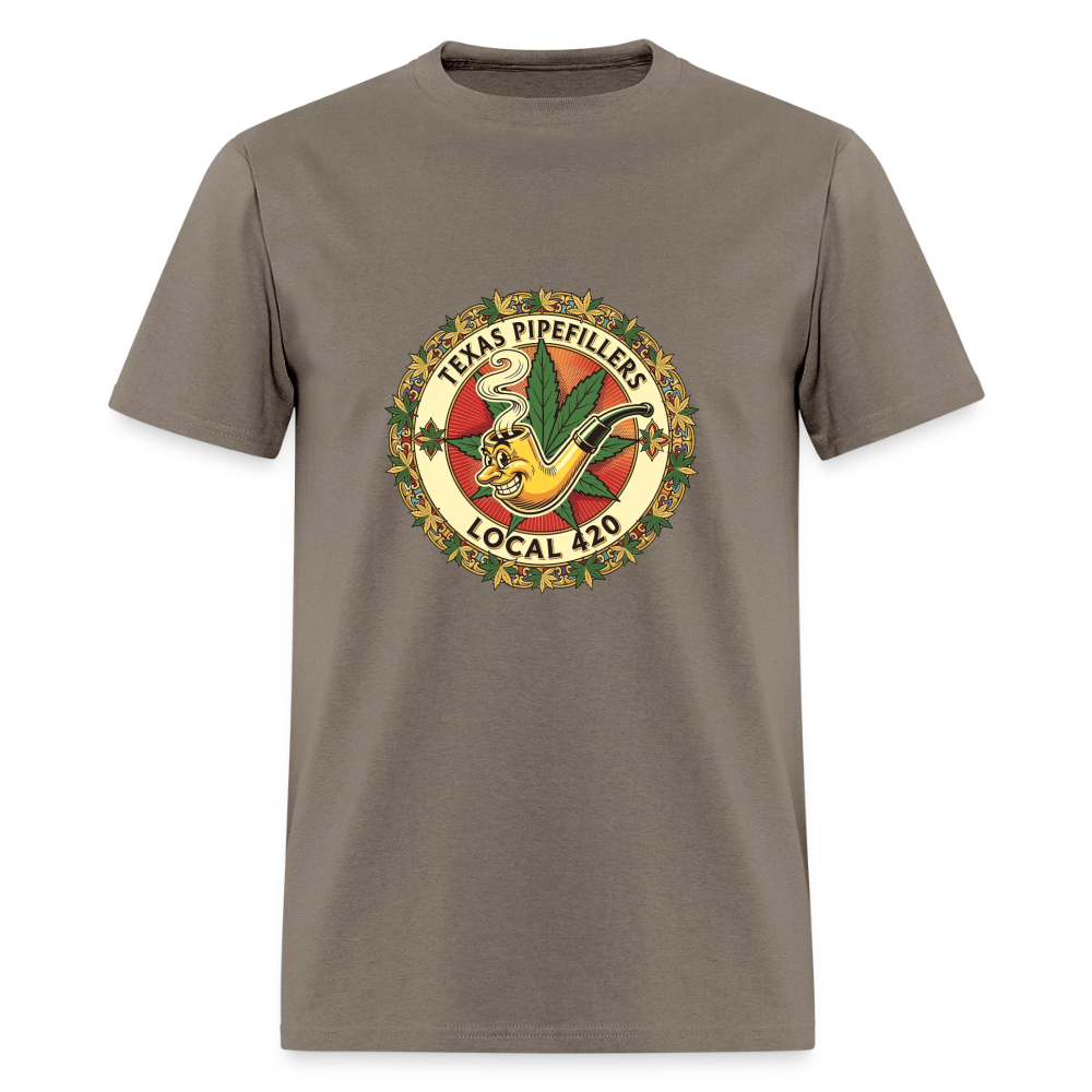 TEXAS PIPEFILLERS LOCAL 420 F/B DESIGN Men's T-Shirt - safari