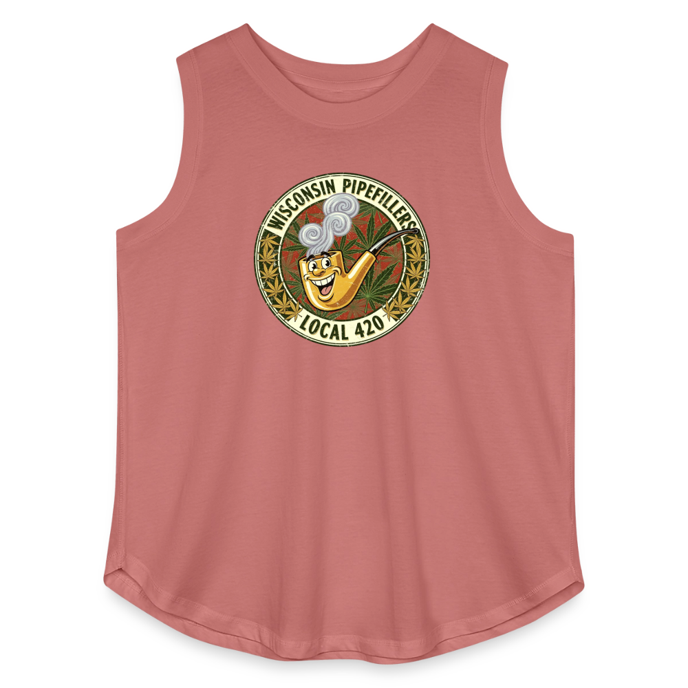 WISCONSIN PIPEFILLERS LOCL 420 F/B DESIGN Women's Curvy Relaxed Tank Top - mauve