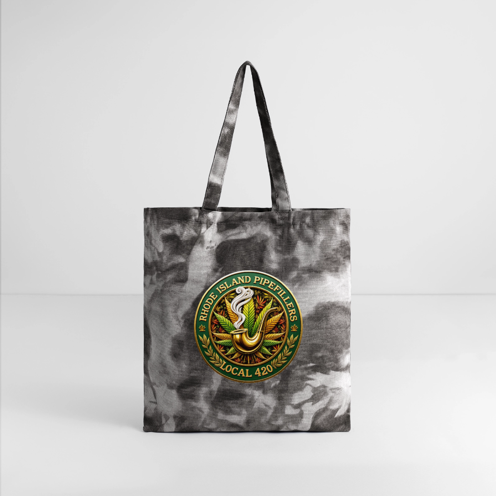 RHODE ISLAND PIPEFILLERS LOCAL 420 Tie Dye Tote Bag - stormy ash