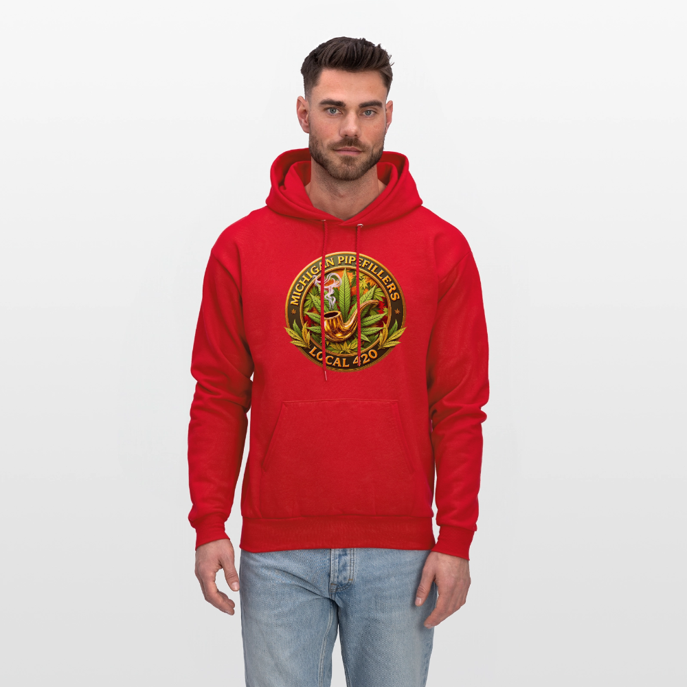 MICHIGAN PIPEFILLERS LOCAL 420 F/B DESIGN Men's Hoodie - red