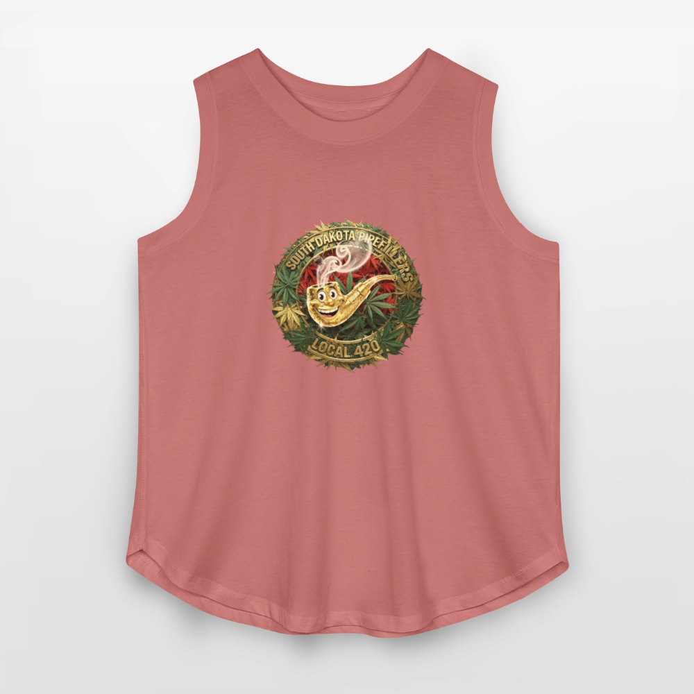 SOUTH DAKOTA PIPEFILLERS LOCAL 420 Women's Curvy Relaxed Tank Top - mauve