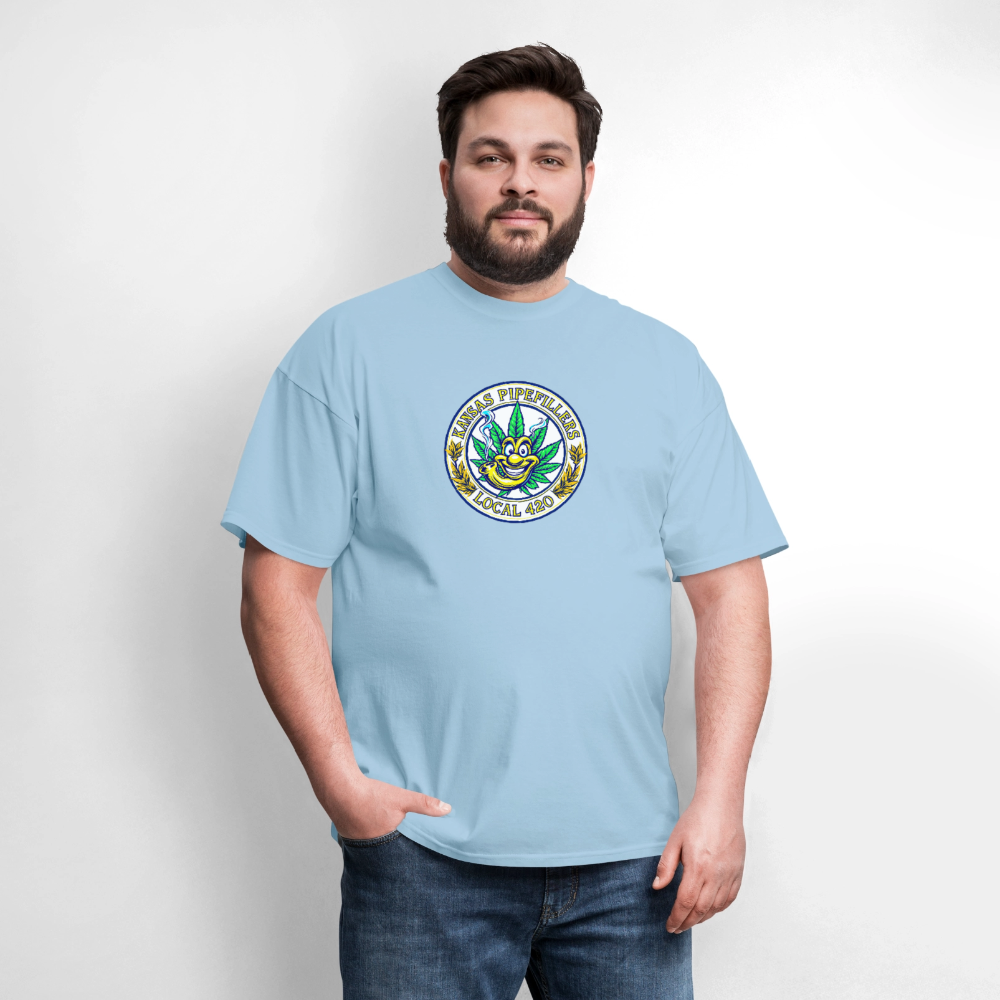 KANSAS PIPEFILLERS LOCAL 420 F/B DESIGNS Men's T-Shirt - powder blue
