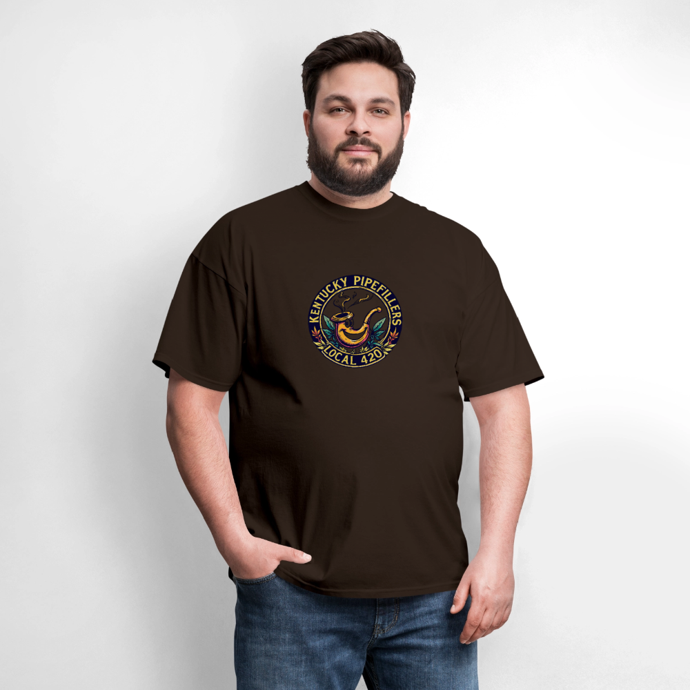 KENTUCKY PIPEFILLERS LOCAL 420 Men's T-Shirt - brown