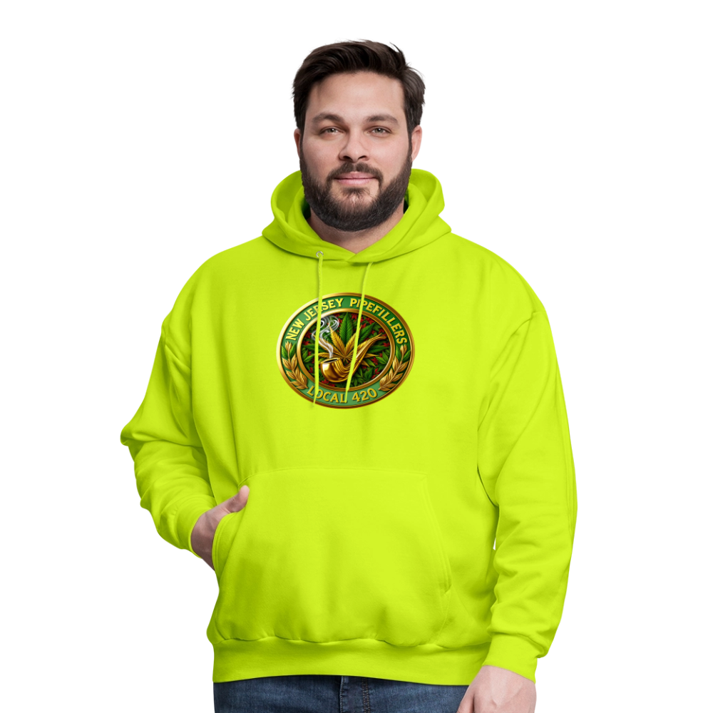 NEW JERSEY PIPEFILLERS LOCAL 420 Men's Hoodie - safety green