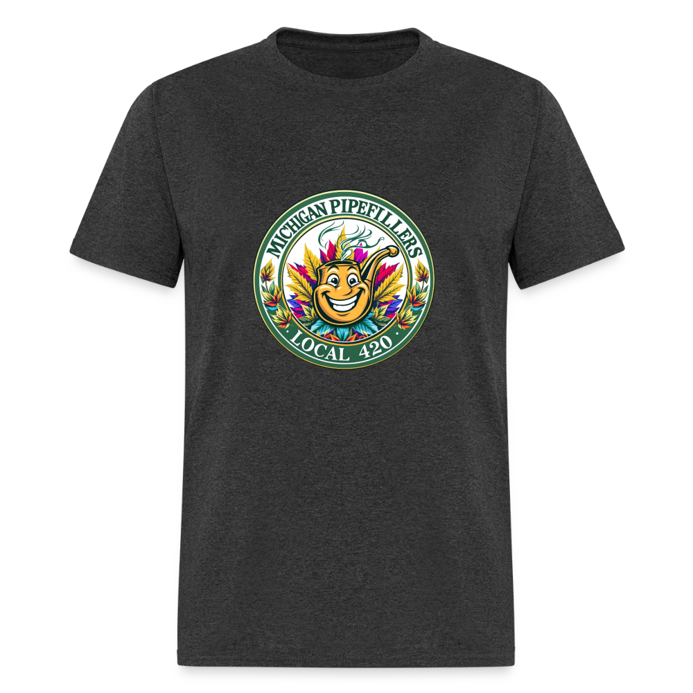MICHIGAN PIPEFILLERS LOCAL 420 Men's T-Shirt - heather black