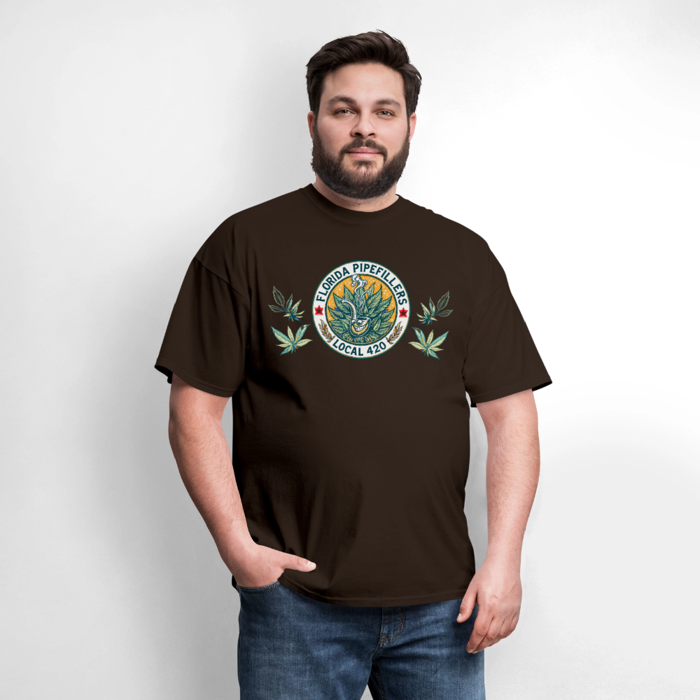 FLORIDA PIPEFILLERS LOCAL 420 F/B DESIGN Men's T-Shirt - brown