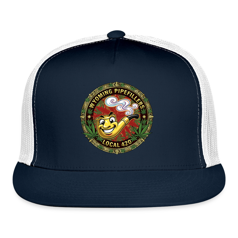 WYOMING PIPEFILLERS LOCAL 420 Trucker Hat - navy/white