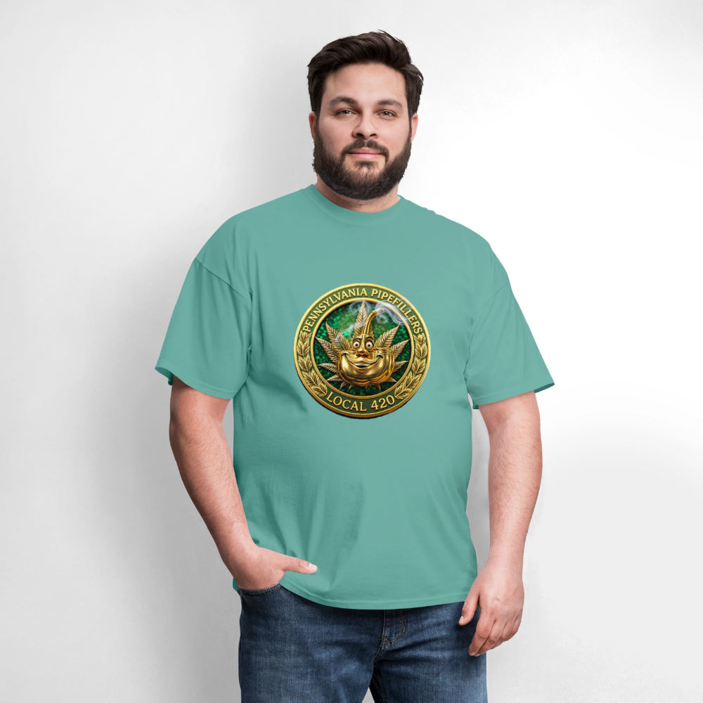 PENNSYLVANIA  PIPEFILLERS LOCAL 420 Men's T-Shirt - aquatic
