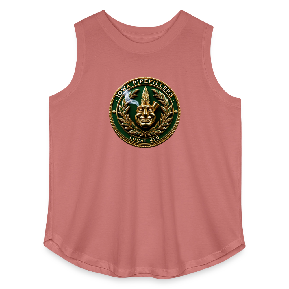 IOWA PIPEFILLERS LOCAL 420 F/B DESIGN Women's Curvy Relaxed Tank Top - mauve