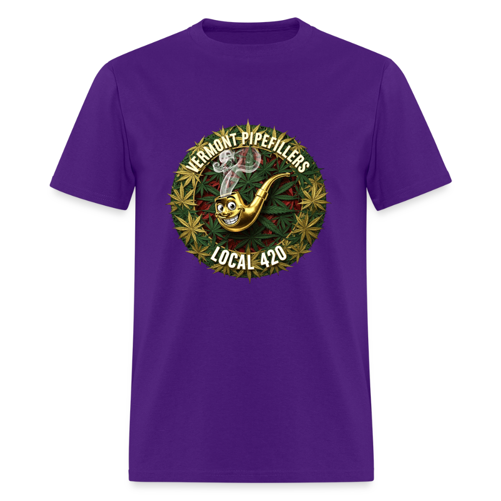 VERMONT PIPEFILLERS LOCAL 420  F/B DESIGN Men's T-Shirt - purple