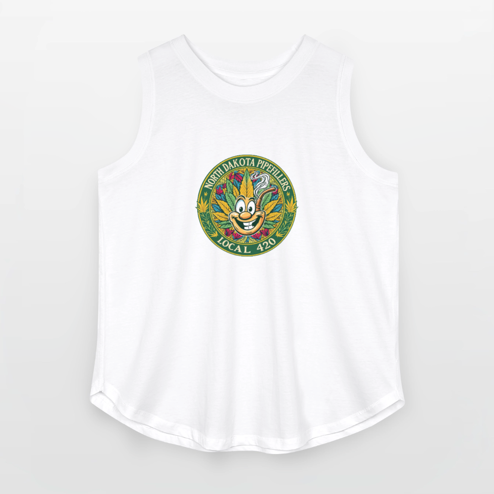 NORTH DAKOTA PIPEFILLERS LOCAL 420 Women's Curvy Relaxed Tank Top - white