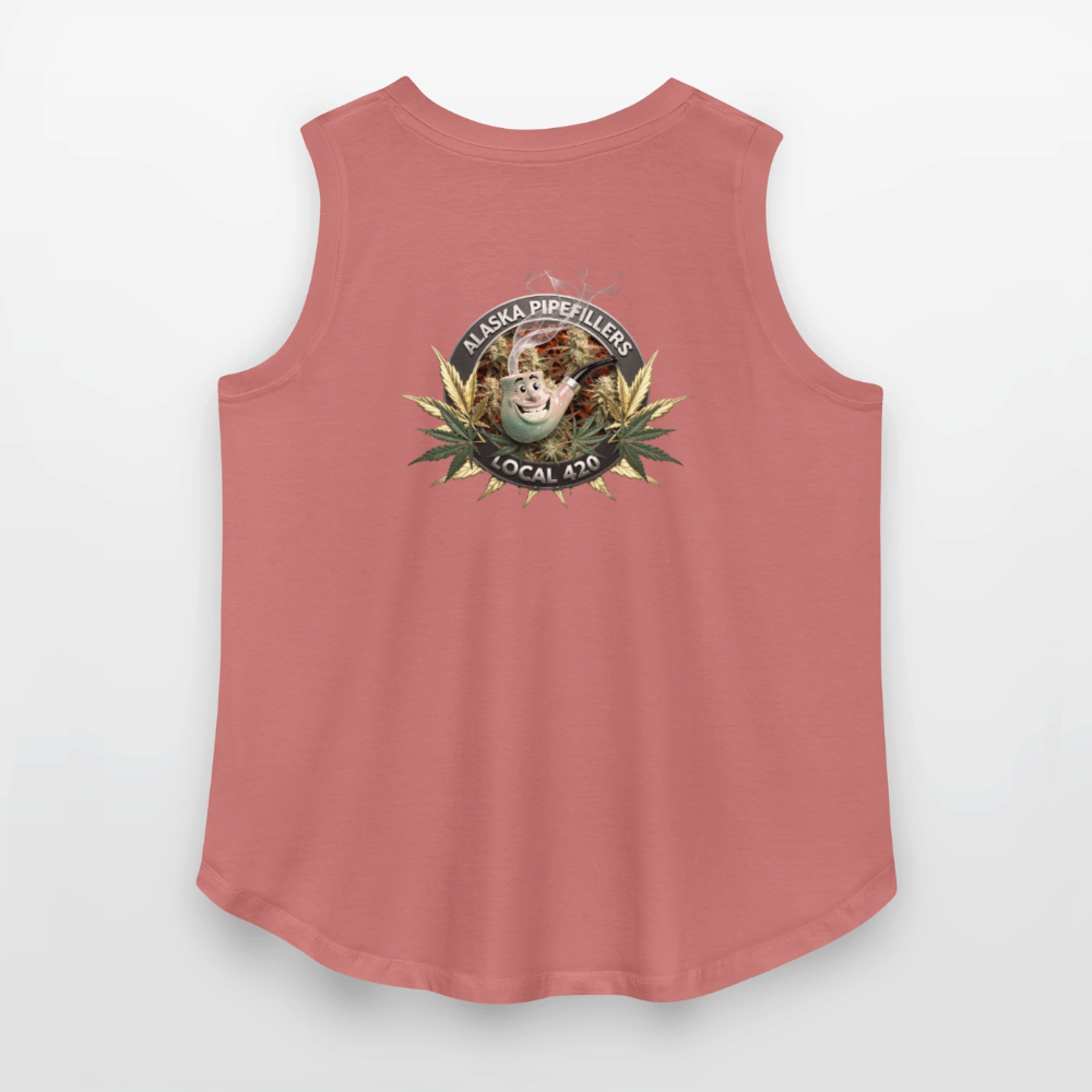 ALASKA  PIPEFILLERS LOCAL 420 F/B DESIGN Women's Curvy Relaxed Tank Top - mauve