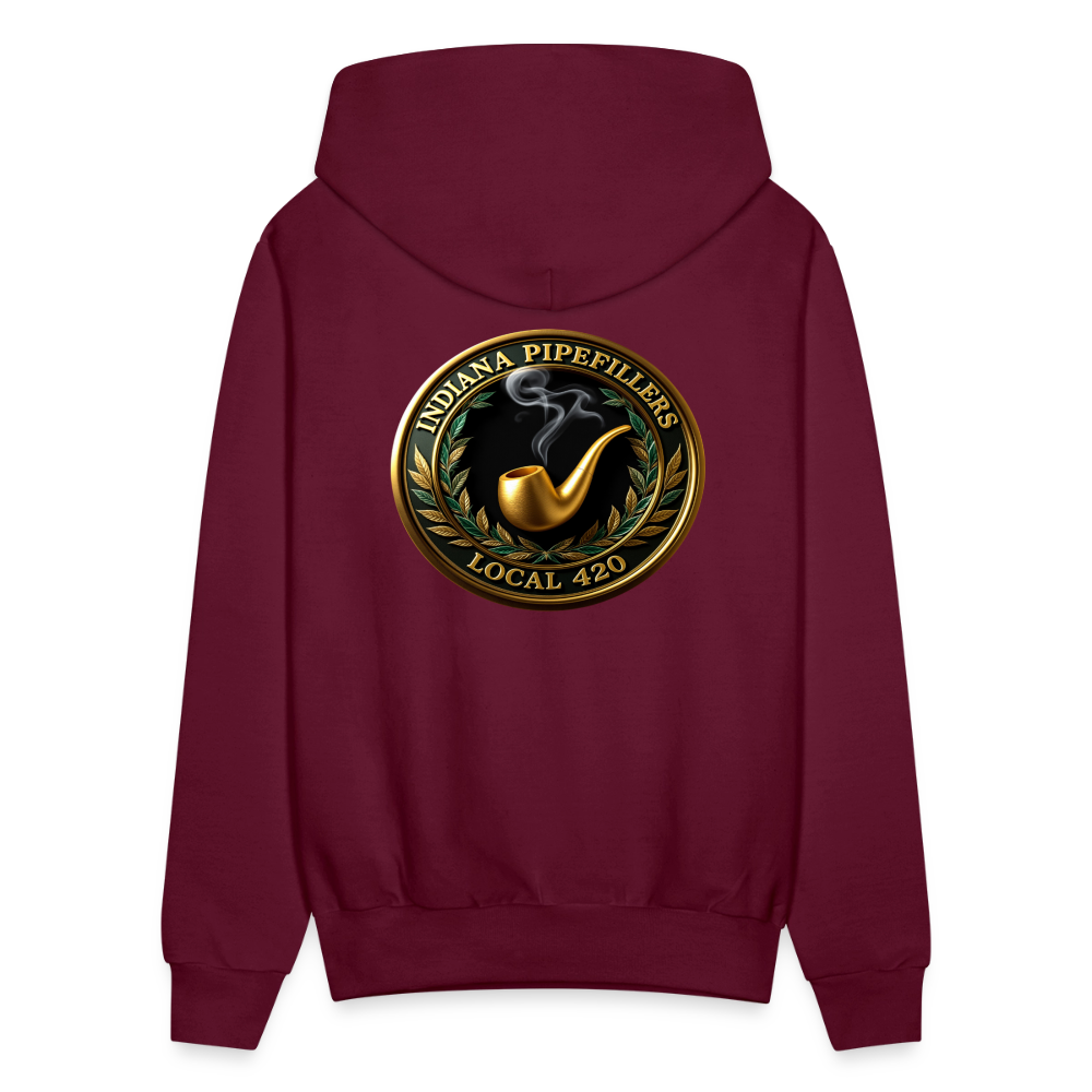 INDIANA PIPEFILLERS LOCAL 420 F/B DESIGN Men's Hoodie - burgundy