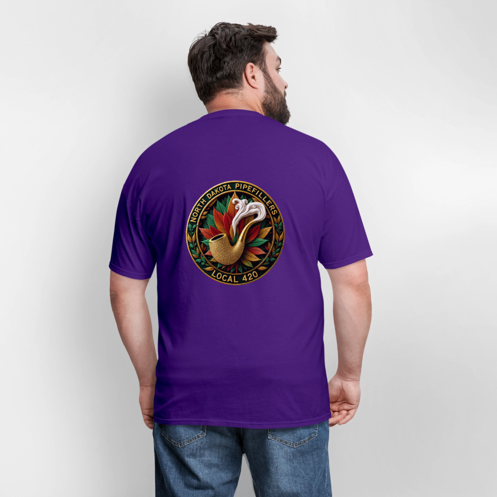 NORTH DAKOTA PIPEFILLERS LOCAL 420 F/B DESIGNS Men's T-Shirt - purple